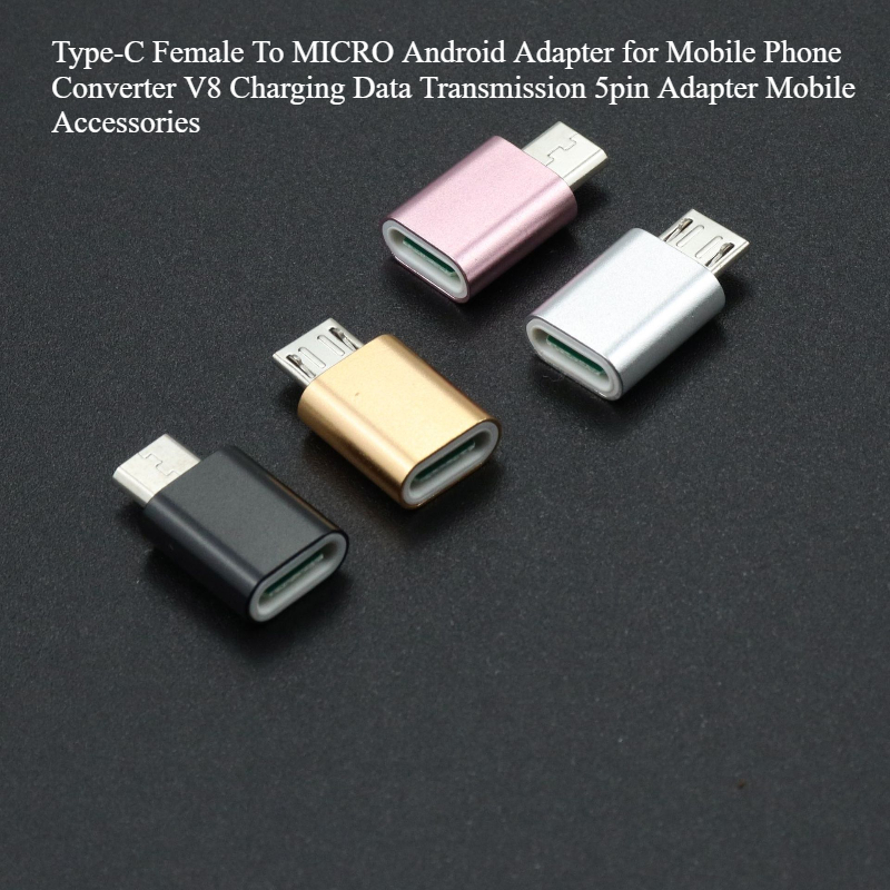 Type-C To MICRO Android Adapter for Mobile Phone Converter V8 Charging Data Transmission 5pin Adapter Mobile Accessories