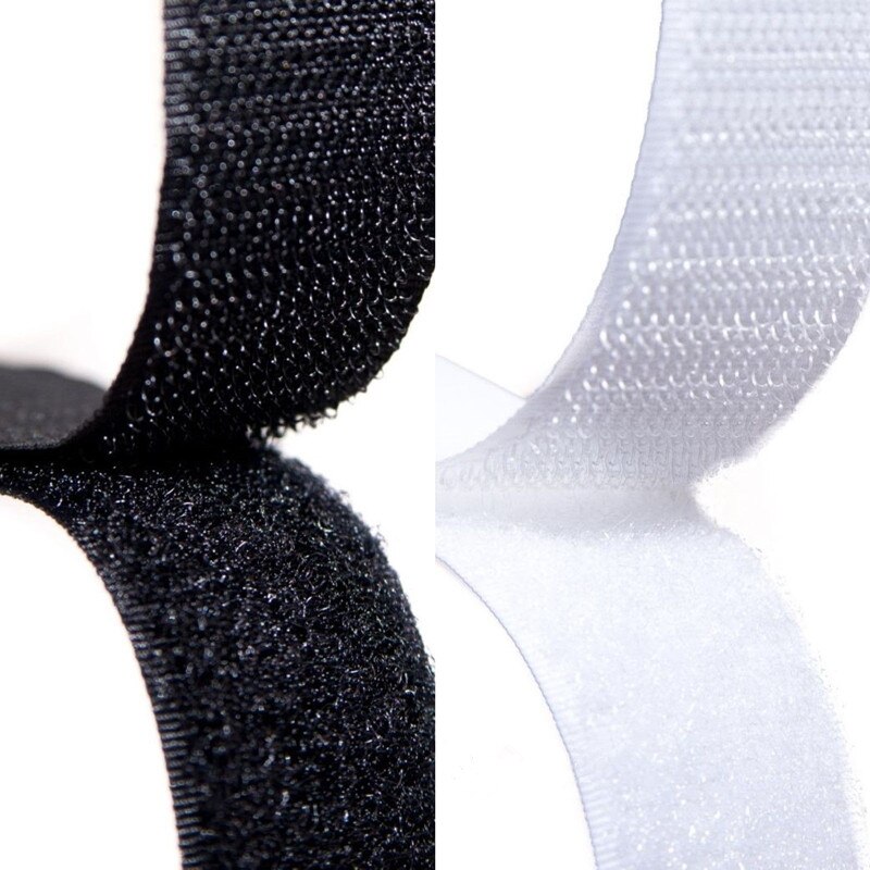 Gancho y lazo blanco y negro de 25mm/rollo de 2 m/par de correas para coser (no adhesivas) MST01/02-3