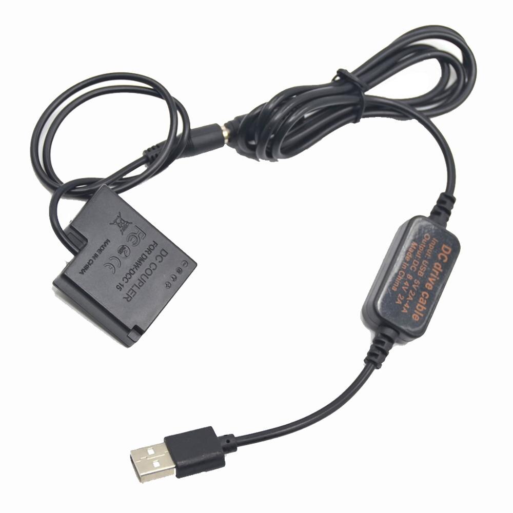 Mobiele power bank oplader USB kabel + DMW-DCC15 Koppeling DMW-BLH7 BLH7PP BLH7E dummy batterij voor Lumix DMC-GM5 GF7 GF8 GM1 camera's