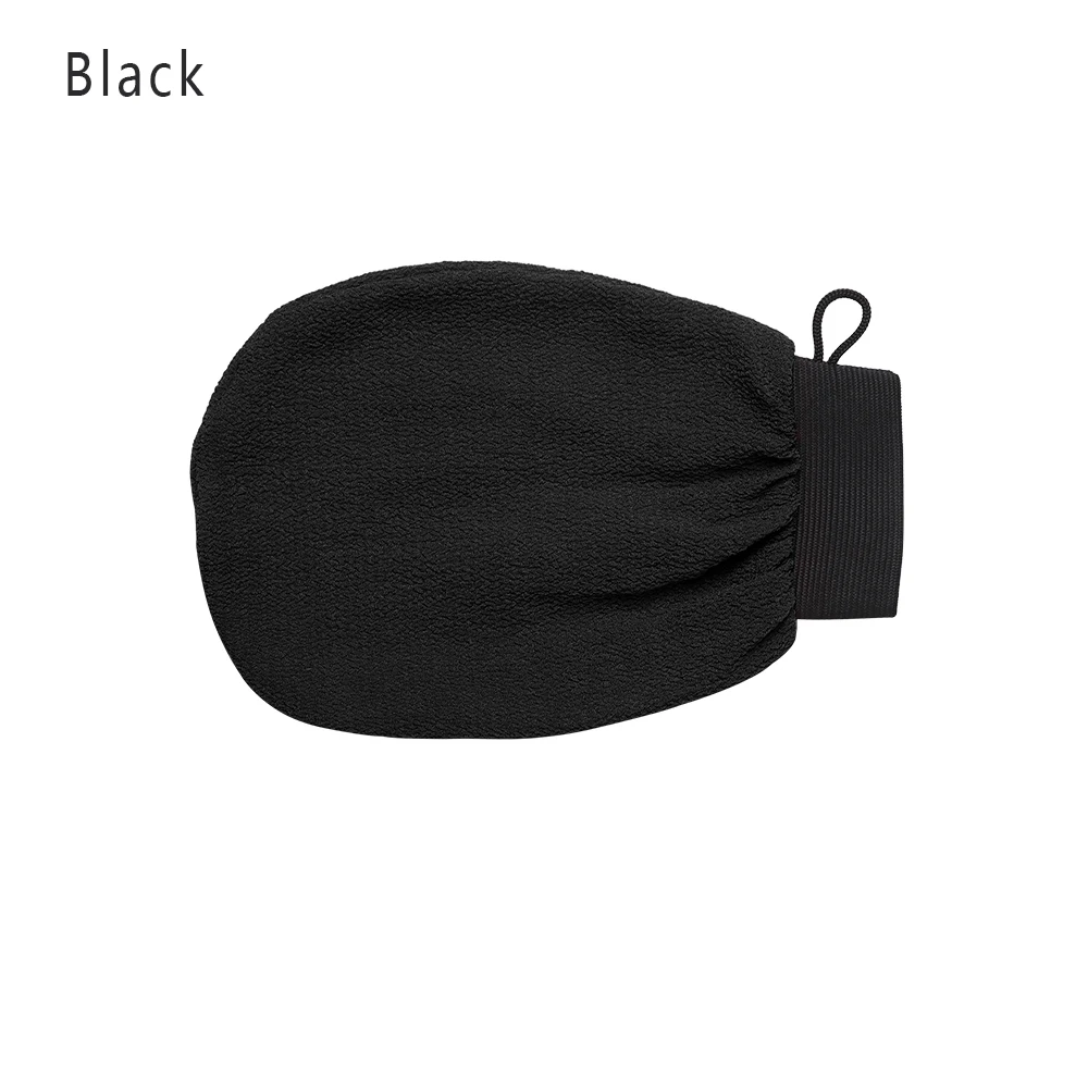 Gant de gIslande à fréquence de frottement pour le corps, bain pour éplucher, gants extensibles pour la peau, douche, brosse Linge, serviette, mousse, massage, livres, 1 pièce: Black