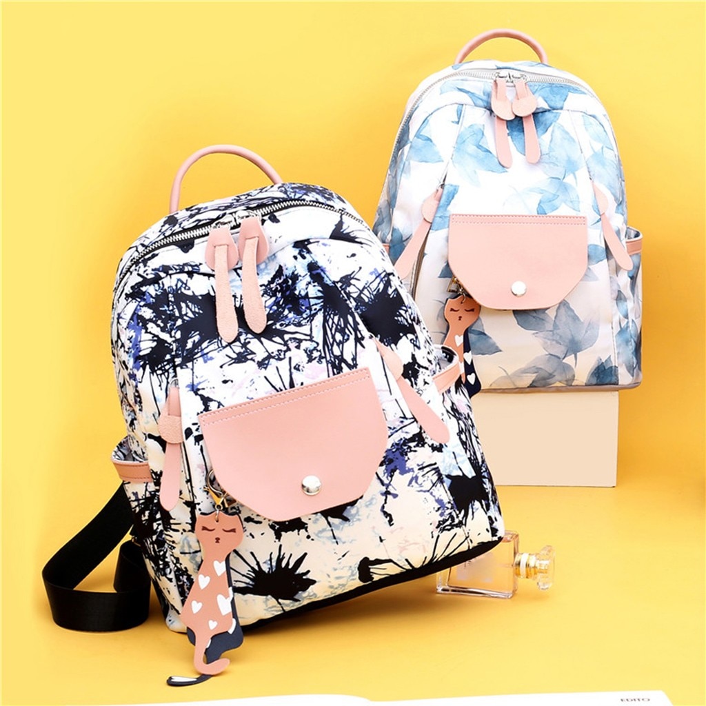 Signore di bellezza Foglie Zaini mochila Graffiti Sacchetto di Scuola Tote Ragazze Zaino Con Cerniera Dello Zaino Semplice Casual Mochila feminina L * 5