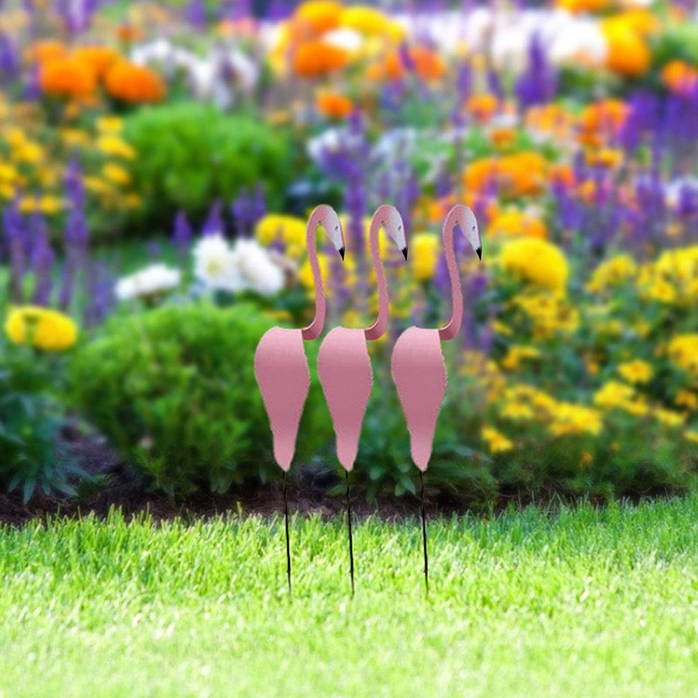 Flamingo Swirling Bird Metal Dynamic Decorative White Duck Spin The Breeze Lawn Art Ornaments Home Garden Decoration