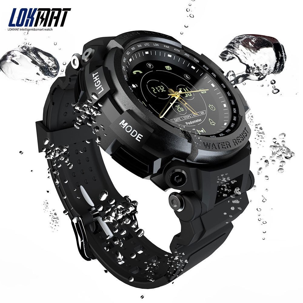 LOKMAT SmartWatch Sport Schrittzähler Bluetooth 50M Wasserdichte Informationen Erinnerung Digitalen Männer Smart Uhr Für Ios Und Android