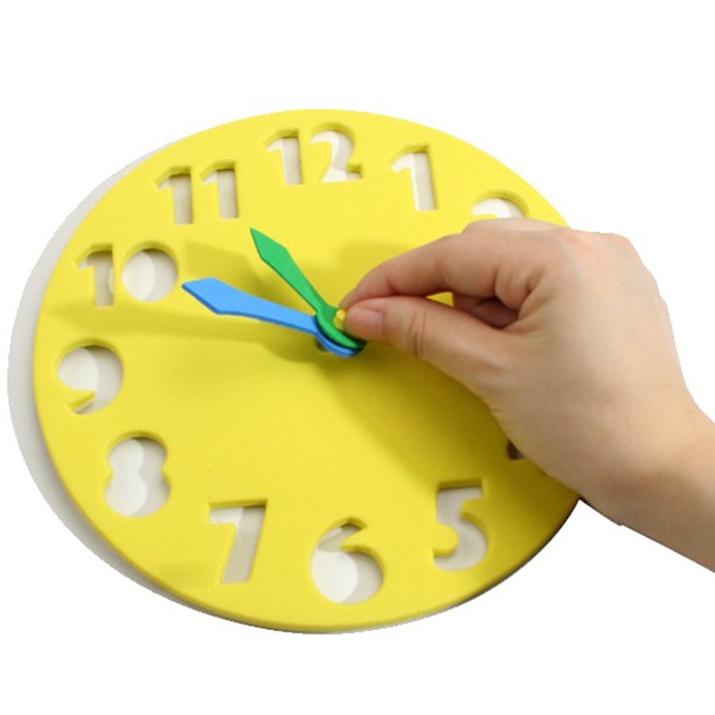 5pcs children EVA clock for learning time and hour/ Kids baby 18*18cm assemble timepiece for inserting educational toys