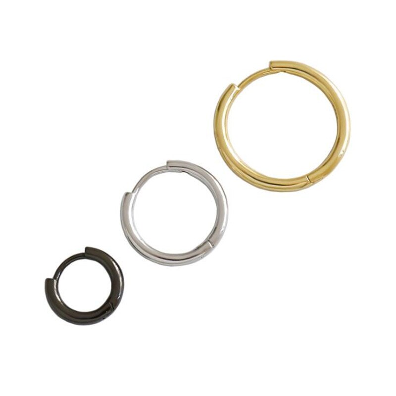 Ying Vahine 100% 925 Sterling Zilveren Classic Gold & Sliver & Zwarte Kleur Ronde Stud Oorbellen Voor Vrouwen