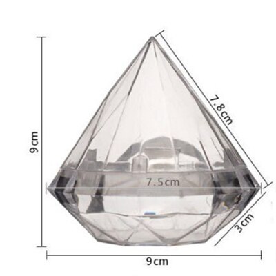 1Pcs Transparent Diamond Shape Candy Box Clear Plastic Container Box Party Wedding Favor Boxes Pie Party Box bags: L