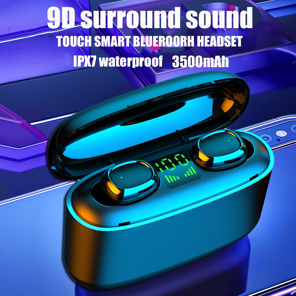 Newst Bluetooth Hoofdtelefoon Tws Draadloze Sport Headset Hifi 3500Mah Mini Draadloze Oordopjes Waterdichte Bluetooth Headsets