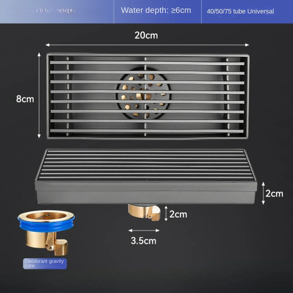 WEBANG Scarico Lineare Per Doccia 61 Cm In Acciaio Inox SUS304 – Ottone Spazzolato, Con Filtro E Piedini Regolabili