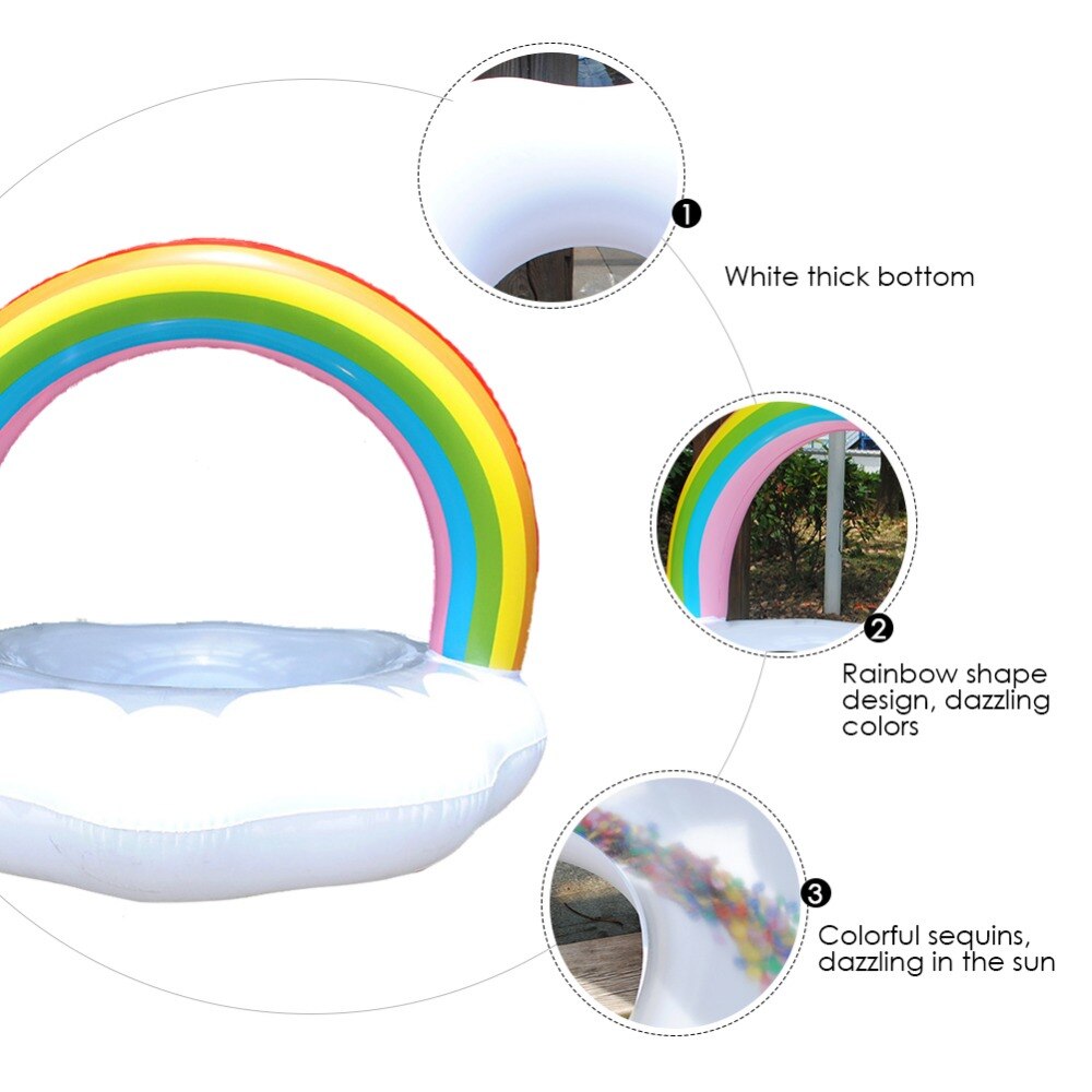 Water Drijvende Rij Speelgoed Opblaasbare Regenboog Wolken Air Matras Vlot Float Dier Mounts Zwembad Speelgoed Strand Kids Adult