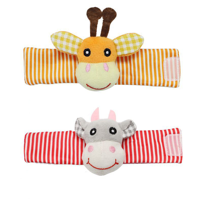 Baby Rammelaars Baby Speelgoed 0-12 Maanden Voor Pasgeborenen Baby Kids Kinderen Zachte Leeuw Uil Sokken Rammelaar Speelgoed Pols rammelaar Educatief Speelgoed: 2pcs Deer cattle