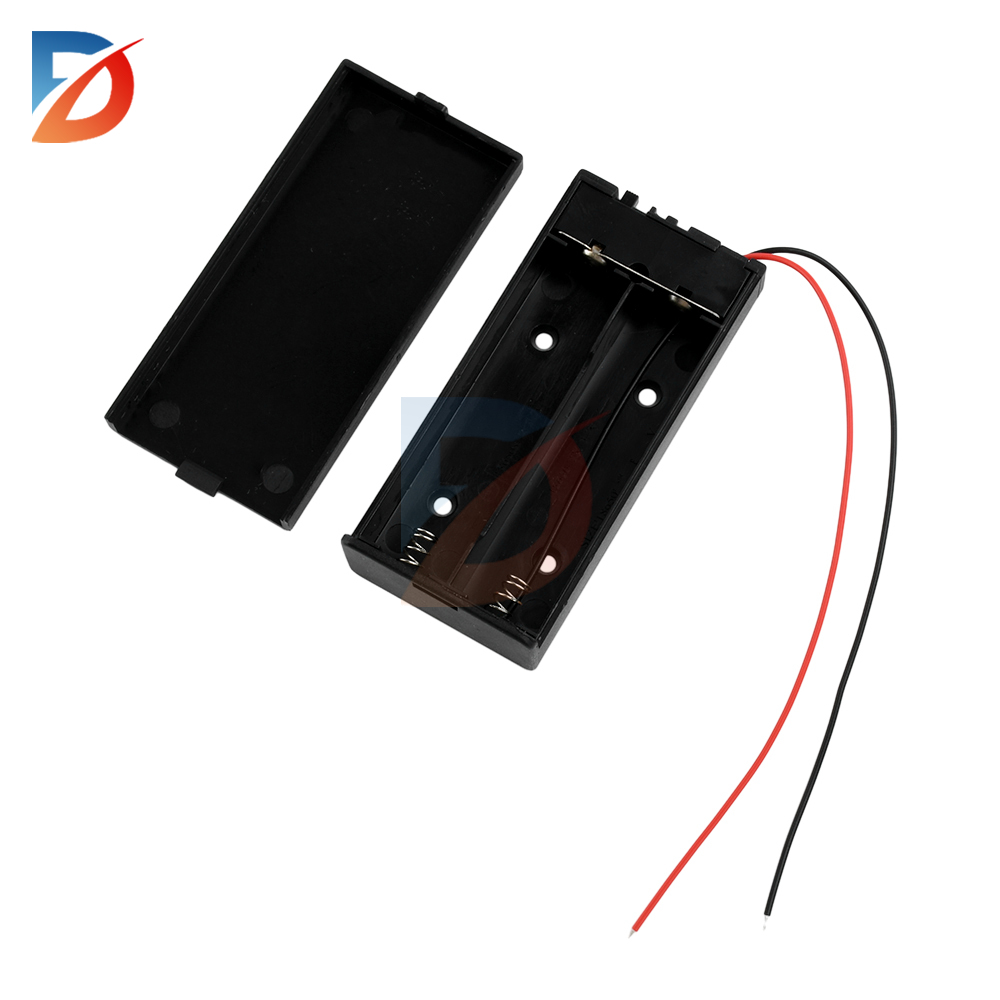2 18650 battery box with cover and on/off button for 18650*2 /3.7V battery box