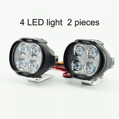 1 pair Motorcycle LED Headlight Scooter auxiliary Spotlight Headlamp 12V 24V 6500K Moto Fog lights Motorbike Spot Head Lamp DRL: Champagne