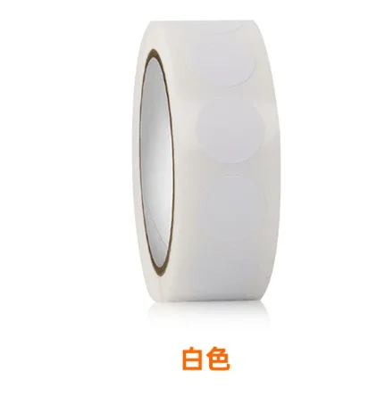 Round Blank Handmade Sticker Roll Dot Stickers Scrapbooking Self-adhesive Color Labels for Marking Classification: light yellow