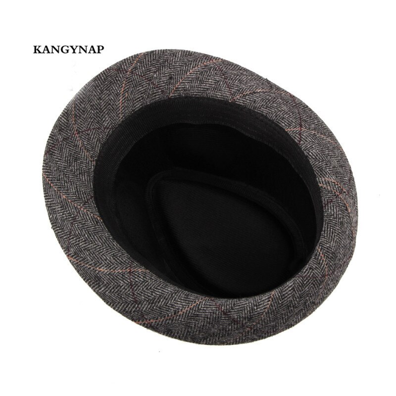 [KAGYNAP] hurtownia styl angielski klasyczna siatka mężczyźni jazzowy kapelusz wiosna nowe mody nieformalna czapka wełniana tata kapelusz