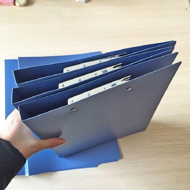 HKYSHP Cute Blue A4 Double Clip Folder Student Folder School Stationery Office Supplies