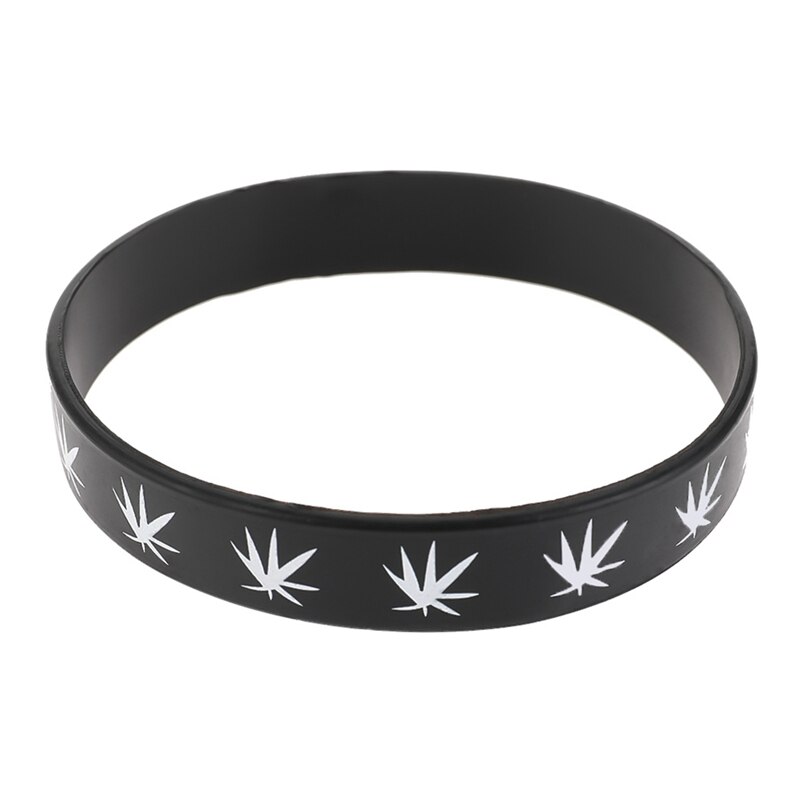 Pulseira de silicone & pulseiras preto branco cor pulseira moda jóias impressão 1pc pulseira: Black