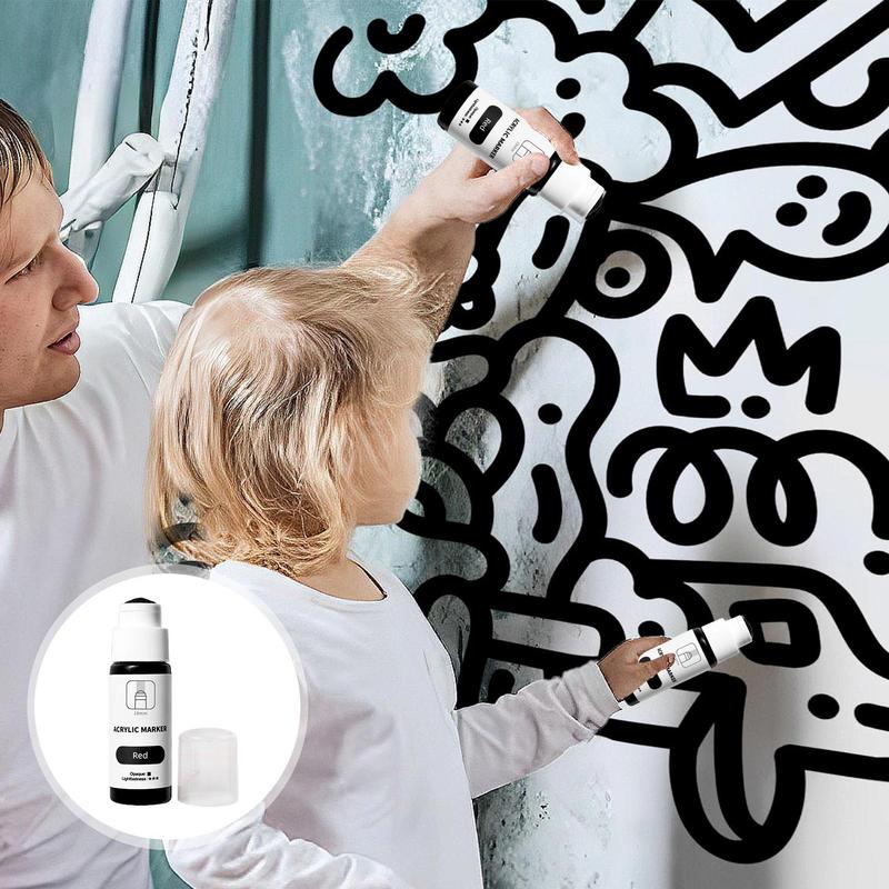 Rotuladores de pintura para grafiti, rotulador acrílico con punta de 18mm de secado rápido, permanente, fregona de 60ml, marcador para grafiti, resistente al agua y a la decoloración