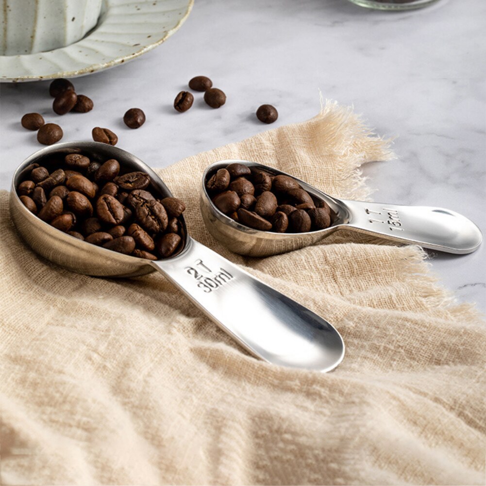 15/30ml Stainless Steel Protein Coffee Powder Spoon Measure Scoop Melon Baller Scoop Kitchen Tools Soup Sugar Dessert Spoon
