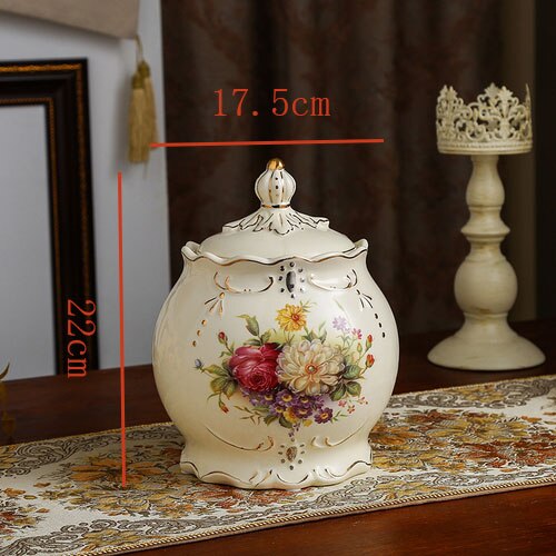Nordic Luxury Ceramic Storage Jar with Lid Seasoning Jar Kitchen Storage Snacks Candy Jar Table Decoration Cereal Dispenser: B