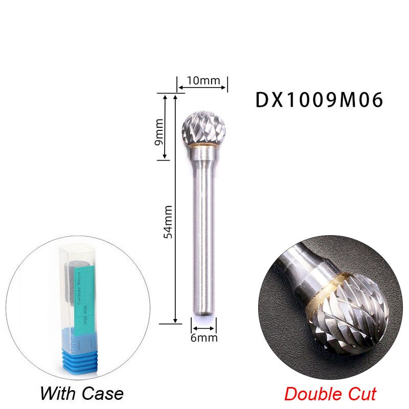 Mèches de meuleuse à tête sphérique, outils convertibles carimplantés, lime à distance en tungstène, fraise en carbure, fraise, perceuse pour métal, bois, plastique: 10mm