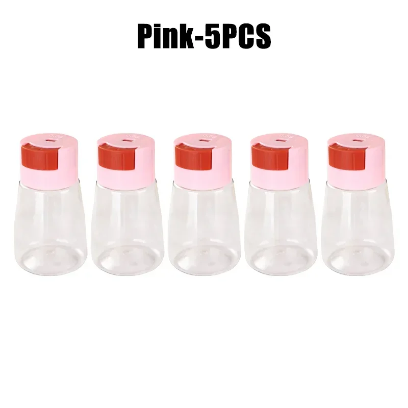 Quantitative Press Salt Shaker Sealed Seasoning Jars Adjustable Measurable Control Spice Containers Kitchen Cooking Essentials: MULTI