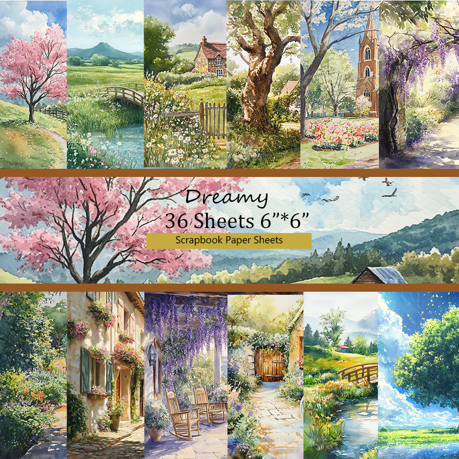 36 hojas de papel decorativo para álbum de recortes de 6 "x 6": para álbumes de recortes, origami, proyectos escolares y fabricación de tarjetas.: 1