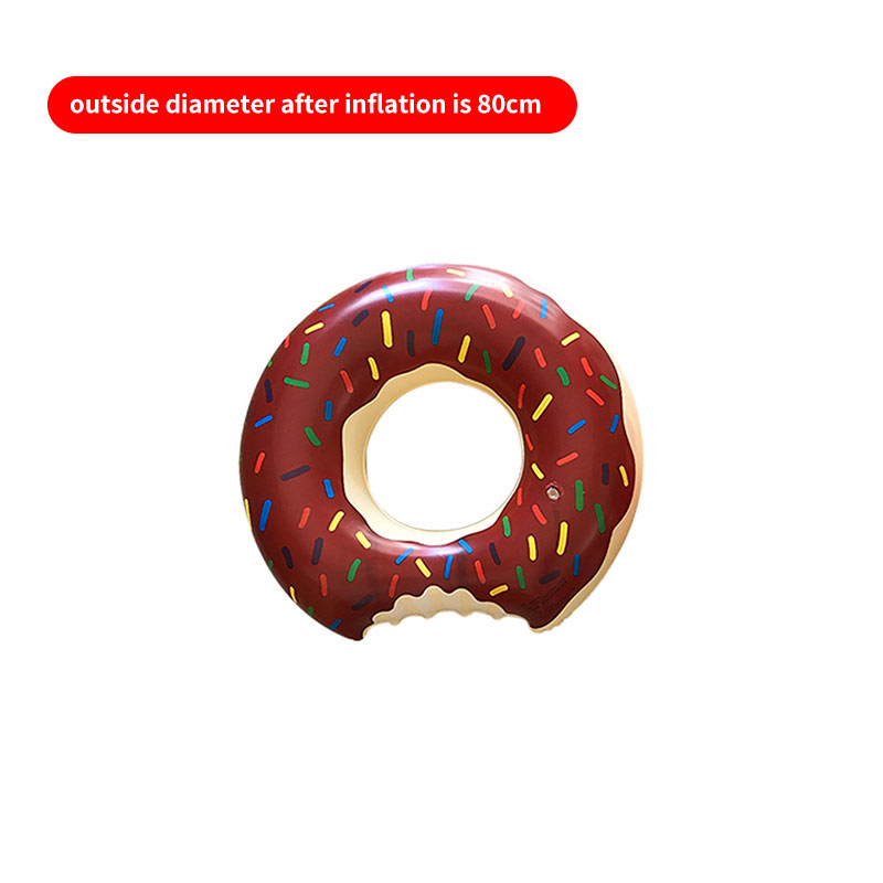 Simning ring barn färgglada munk tjockare pool flyta sommar utomhus simma strand pool fest söta vuxna barn munk simning ringar: Brun 80 cm