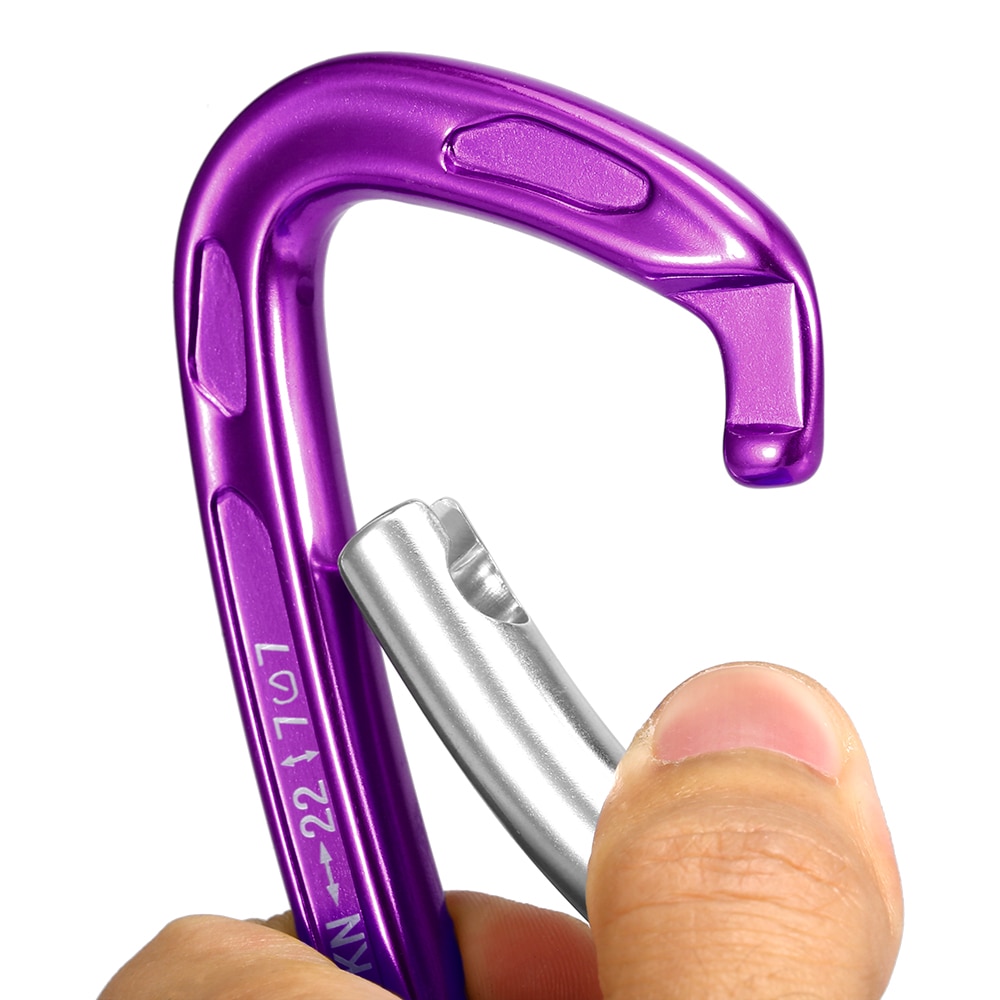 22KN / 24KN Straight Gate Carabiner Non-locking Gate Carabiner Climbing Canyoning Backpacking Hammocks Key Nose Carabiner