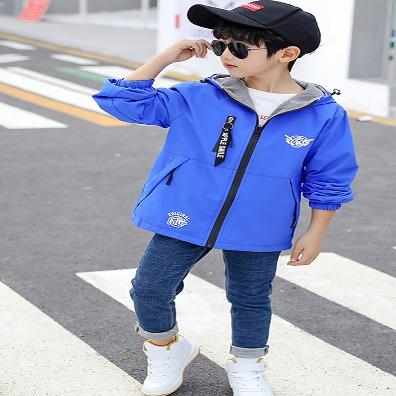 Jungen Jacke Winter herbst freundlicher Sport Vlies doppelseitige Abnutzung Jacke Für Jungen freundlicher Warme Wasserdichte Winddicht Teenager Mäntel: Blau / 160