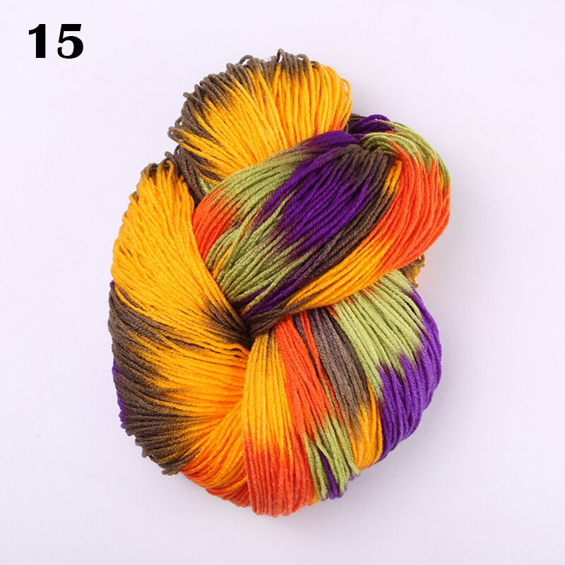 50g 110 Meter Dyed Flashy Chunky Crochet Yarn Colorful Milk Cotton Yarn Baby Sweaters Knitting Mohair Wool Yarn Crochet Needle: A-15