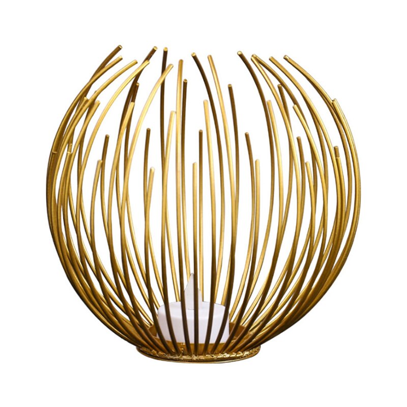 Kaarsenhouder in europese stijl, geometrische ijzeren kaarsenhouder, metalen ambachtelijke beugels, kandelaar 1pc: Goud