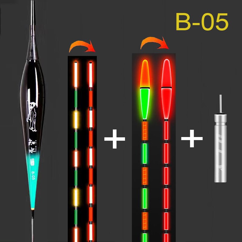 1 flotteur de pêche intelligent avec capteur de gravité électrique et antenne intégrée, changement de couleur led lumineuse flottante
