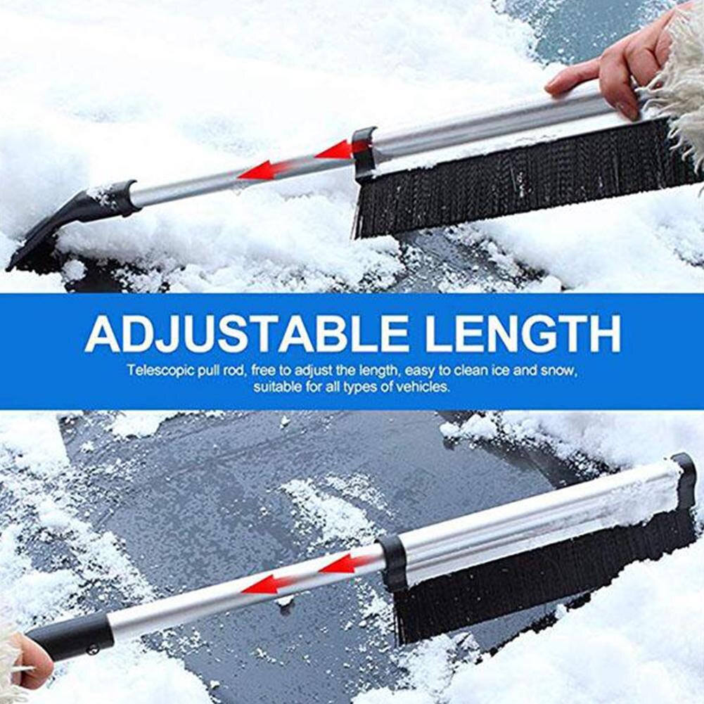 Winter Car Shovel 2-in-1 Car Windshield Roof Ice Scraper Extendable Glass Brush Remover Brush Auto Cleaning Tools
