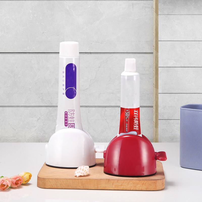 1Pc 2 Colors Home Plastic Toothpaste Tube Squeezer Easy Dispenser Rolling Holder Bathroom Supply Tooth Cleaning Accessories