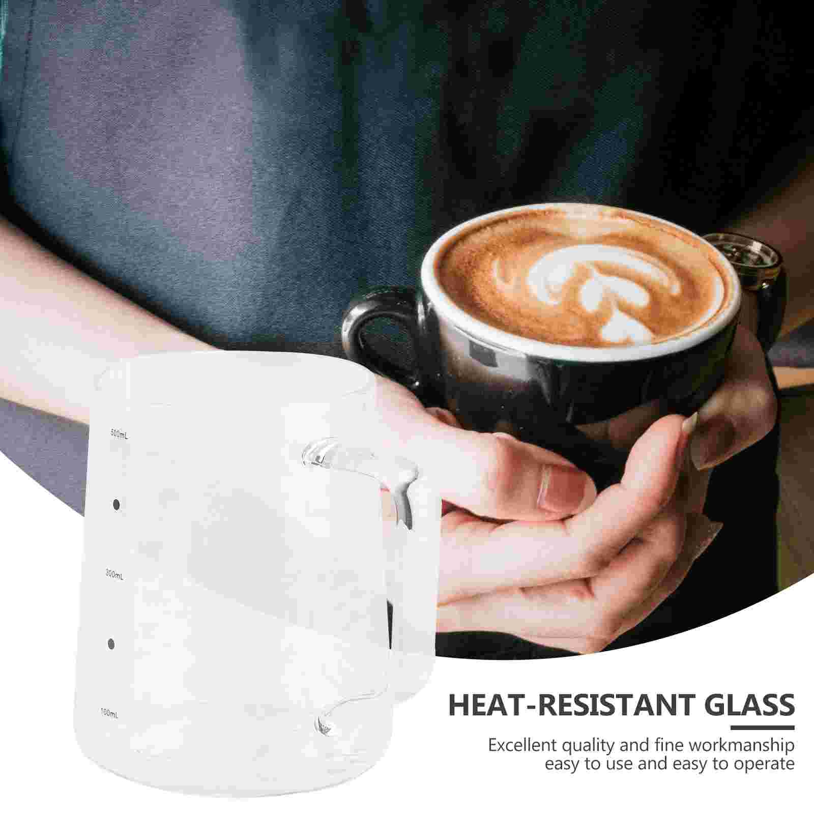 1PC 500ml Measuring Cup Glass Measurement Scales Cup Frothing Cup with Handle