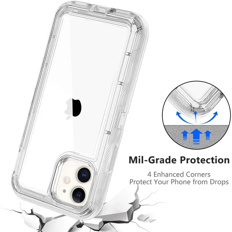 Transparant hoesje voor iPhone 17 Pro Max 17 Air 17 Pro Volledige 3-in-1 Schokbestendig Heavy Duty Anti-kras Robuuste Clear Cover Funda