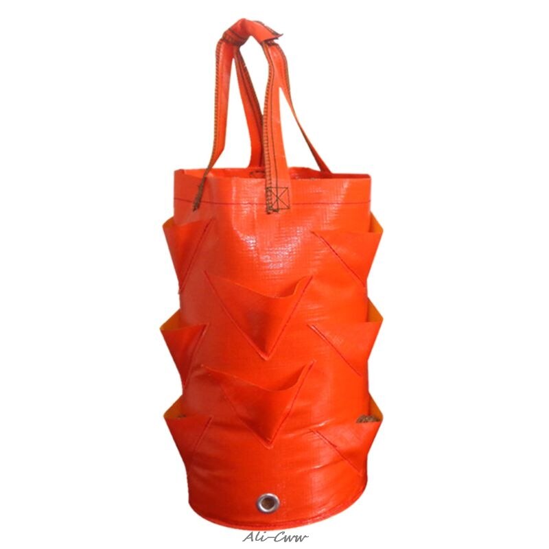 Bolsa de plantación de fresa de 3 galones, bolsa de plantación de plantas de aire y hojas de jardín, protección ambiental, transpirable, accesorio para jardinería para el hogar: orange