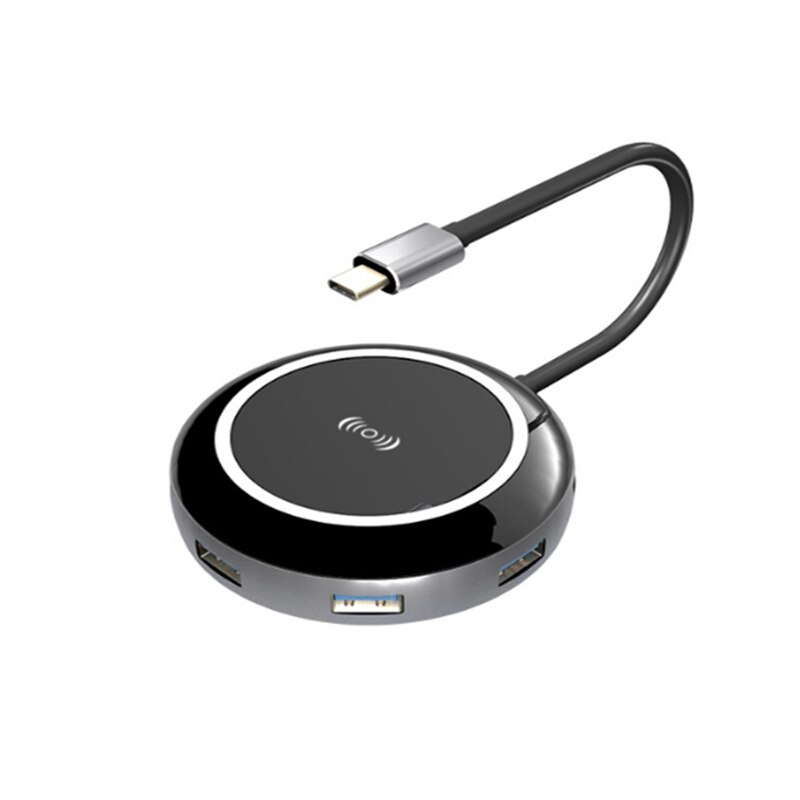 Multifunktions usb hub adapter 9 in1 usb c hub adapter gigabit  rj45 4k hdmi qi trådlös laddare sd/tf kortläsare för: Default Title