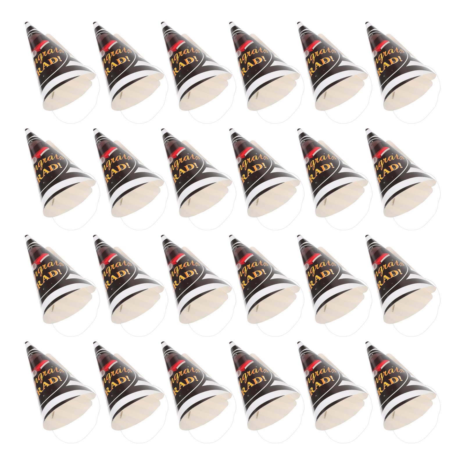 24Pcs Decorative Party Hats Graduation Circular Cone Hats School Party Photo Props
