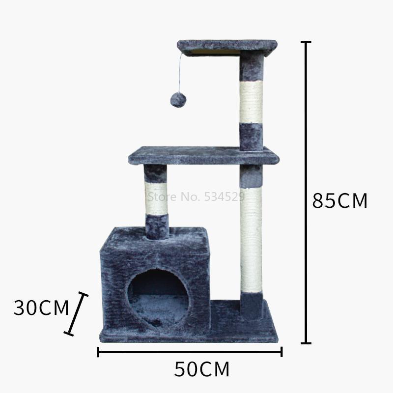 Cat climbing frame grabbing cat tree nest one cat grab column climbing frame small cat jumping platform with nest