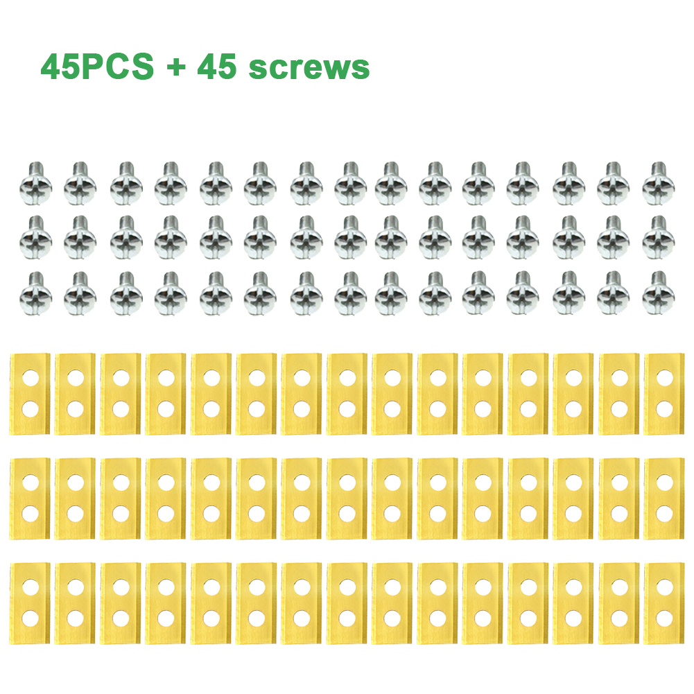 Stainless Steel Automatic Moving Machine Blade 30Pcs Lawn Mower Blade Titanium Plating for Worx Landoid Lanmower WG754E WG791E: green