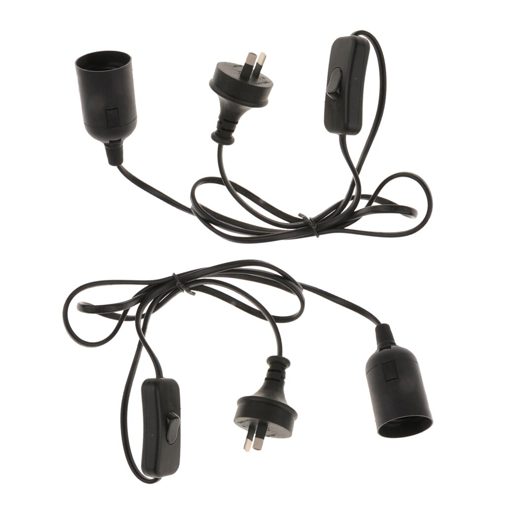 2pcs E27 Hanging Light Lamp Bulb Socket Cord AU Plug Adapter with Switch