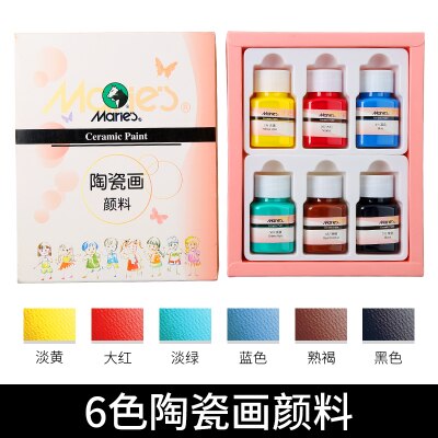6/9 color ceramic glass painting acrylic paint set diy waterproof can not lose color paint: 6 color ceramic