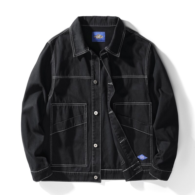 Syys denim takki miehille japanilainen trendi vaatteet napit takit paita streetwear teinien rock ja hip hop cargo takki