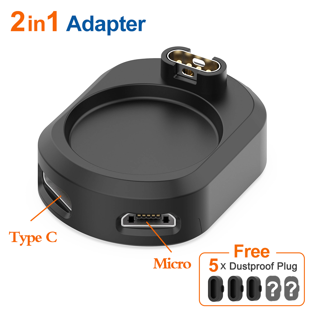 Adaptateur de charge pour Garmin Fenix 8 7 7X 6 6S 5 5X Venu 2S Vivoactive 3 4 Type C/Micro USB iOS Marq, convertisseur de station de chargeur de montre: Rose pink