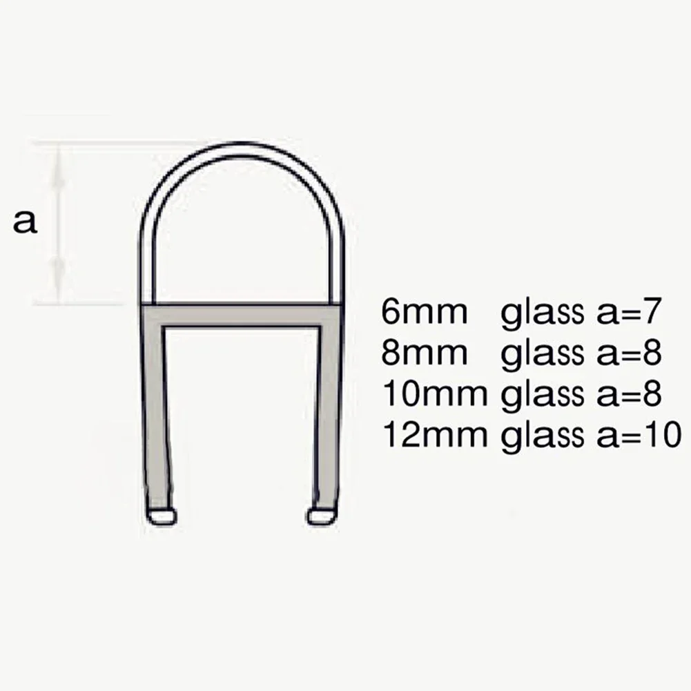 Bande d'étanchéité de porte d'écran de douche de bain, déflecteur d'eau, écart d'étanchéité, porte de fenêtre, coupe-froid de porte en verre, matériel de coupe-froid, 6-12mm