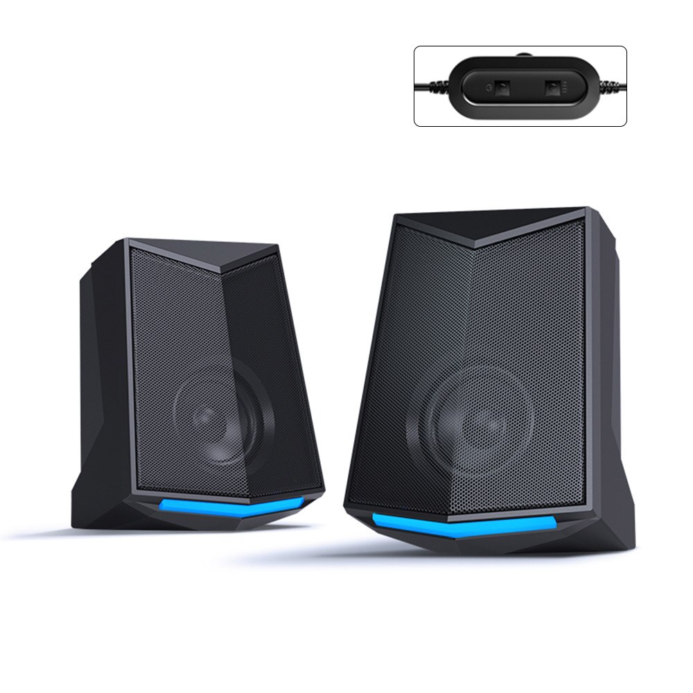 V-115 ordinateur enceinte de bureau sortie puissance USB Mini Portable Subwoofer pour PC ordinateur Portable téléphone Audio 2.0 canal sonore stéréo son: Black General