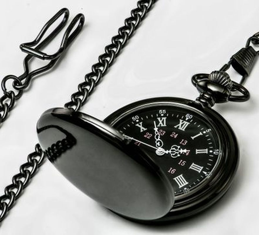 Retro Glad Mannen Zwart Zakhorloge Zilver Polish Quartz Fob Pocket Watches Hanger Met Ketting Pocket Fob Horloges