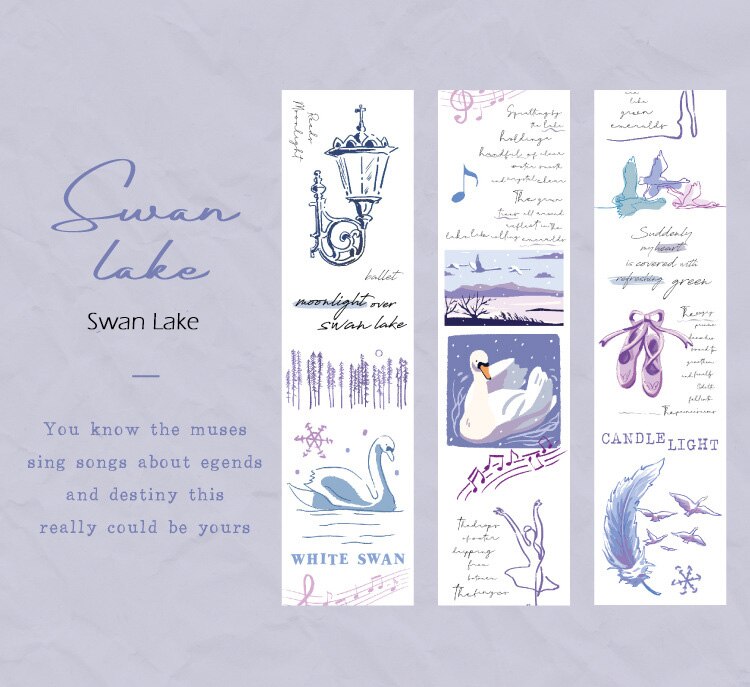 30mm*3m Kawaii Cute Swan Lake Garden Washi Tape Stickers Scrapbooking Masking Tapes School Office Supplies Bullet Journal sl2878: swan lake