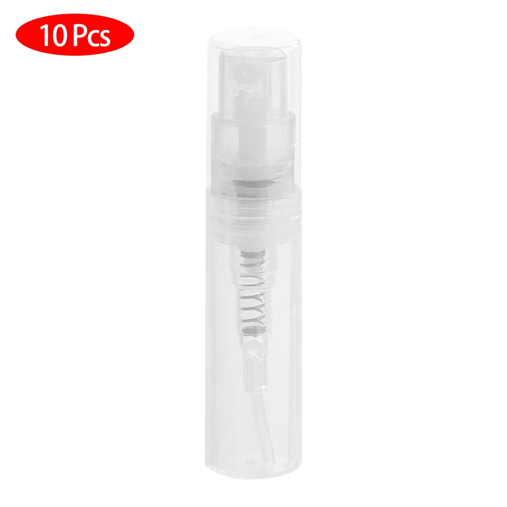 Botella pulverizadora de plástico, atomizador, pulverizador, contenedor de artículos de tocador para perfume, cosméticos, 2 ml, transparente: Default Title